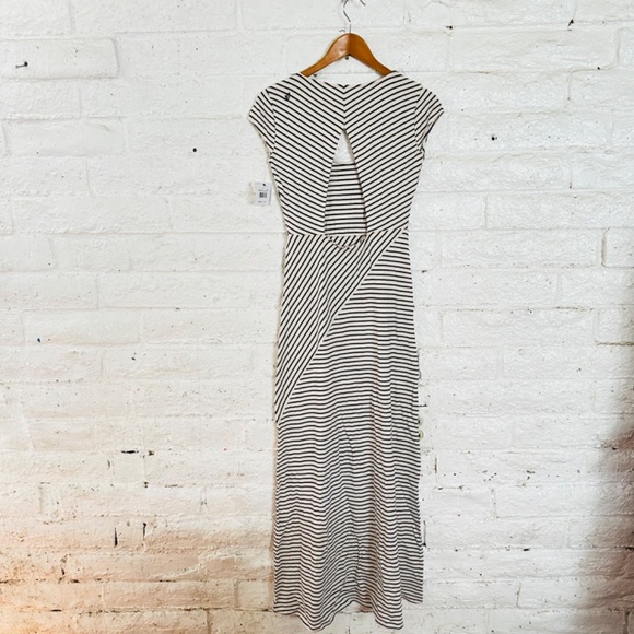 black and beige stripes. The long dress size S/P10 - Picture 8 of 11